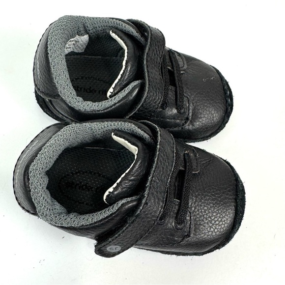 Stride Rite Black Leather Crawl Dressed Up Desmond Comfort Shoes Infant Baby 2 - Picture 3 of 6